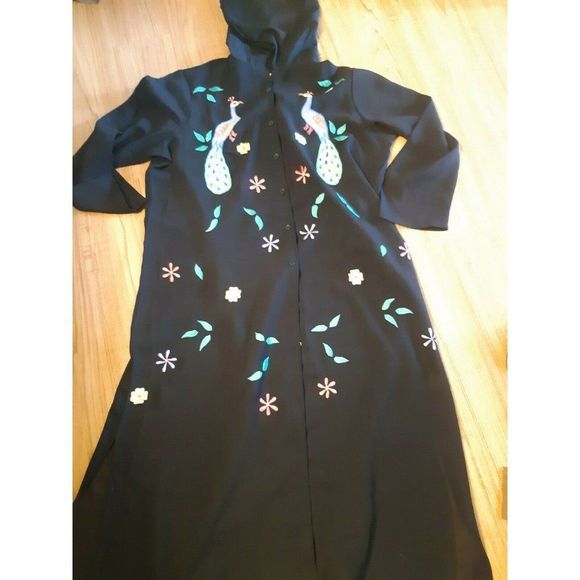 Antthony Other - Original Antthony Coverup Sheer Maxi Dress Embroidered Flowers Black Size 1X